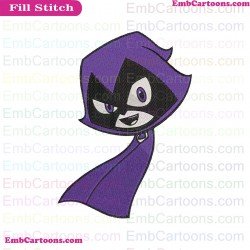 Raven 2 Teen Titans Go Embroidery Design