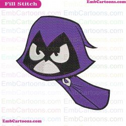 Raven Flaying Teen Titans Go Embroidery Design
