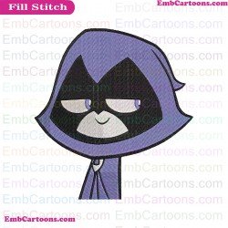 Raven Glance Eye Teen Titans Go Embroidery Design