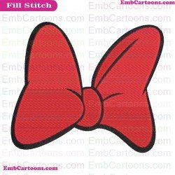 Red Bow Mickey Mouse Embroidery Design