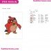 Red The Angry Birds Embroidery Design