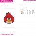 Red The Angry Birds Face Embroidery Design