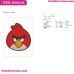 Red The Angry Birds Face Embroidery Design