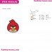 Red The Angry Birds Face Embroidery Design