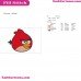 Red The Angry Birds Face Embroidery Design 2