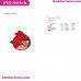 Red The Angry Birds Face Embroidery Design 2