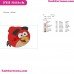 Red The Angry Birds Face Embroidery Design 3