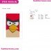 Red The Angry Birds Face Embroidery Design 4
