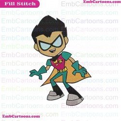 Robin 2 Teen Titans Go Embroidery Design