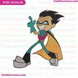Robin 3 Teen Titans Go Embroidery Design