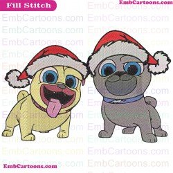 Rolly And Bingo Christmas Puppy Dog Pals Embroidery Design