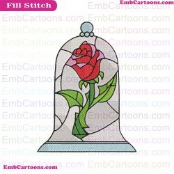 Rose Beauty And The Beast Embroidery Design