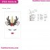Rudolph Face Head Unicorn Reindeer Embroidery Design