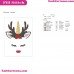 Rudolph Face Head Unicorn Reindeer Embroidery Design
