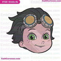 Rusty Rivets Face Embroidery Design