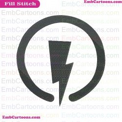 Rusty Rivets Logo Black Embroidery Design