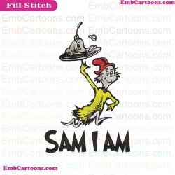 Sam I Am Dr Seuss Embroidery Design
