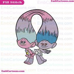 Satin Chenille 2 Trolls Embroidery Design