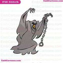 Scary Ghost Scooby Doo Embroidery Design