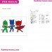 Silhouettes Color 2 PJ Masks Embroidery Design