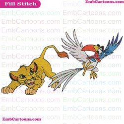 Simba And Zazu The Lion King Embroidery Design