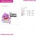Sister Baby Shark With Bubbles Shark Family Embroidery Design