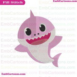 Sister Baby Shark With Bubbles Shark Family Embroidery Design 2