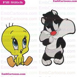 Sivestre And Piolin Babys Embroidery Design