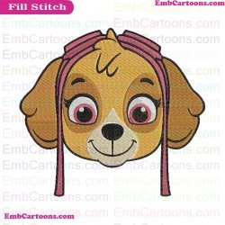 Skye Face Paw Patrol Embroidery Design