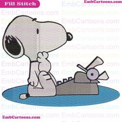 Snoopy Calculate Embroidery Design