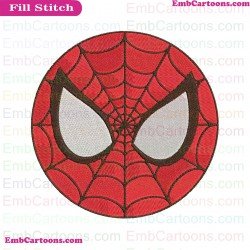 Spider Man Face Circle Embroidery Design