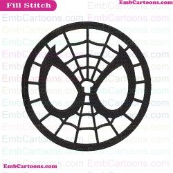 Spider Man Face Circle Silhouette Embroidery Design