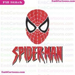 Spider Man Logo And Face Embroidery Design