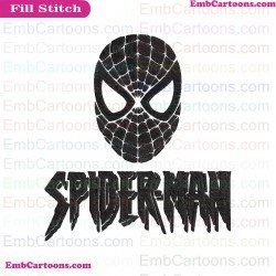 Spider Man Logo And Face Silhouette Embroidery Design