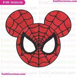 Spider Man Mickey Mouse Circle Embroidery Design