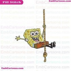 Spongebob Squarepants Climbing Rope Embroidery Design