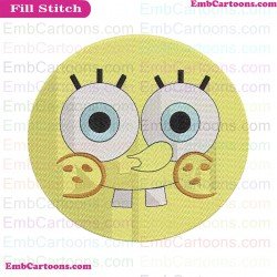 Spongebob Squarepants Face Embroidery Design