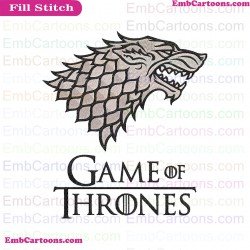 Stark Wolves Game Of Thrones Embroidery Design 3