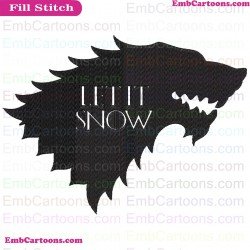 Stark Wolves Game Of Thrones Let It Snow Embroidery Design
