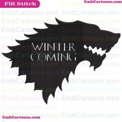 Stark Wolves Game Of Thrones Winter Is Coming Embroidery Design