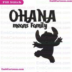 Stitch Ohana Means Lilo And Stitch Embroidery Design