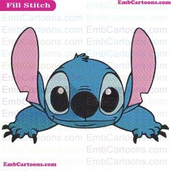 Stitch Peeking Lilo And Stitch Embroidery Design