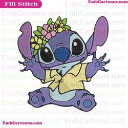 Stitch Shirt In Hawaiian Lilo And Stitch Embroidery Design