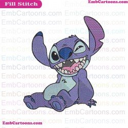 Stitch Smiling Lilo And Stitch Embroidery Design