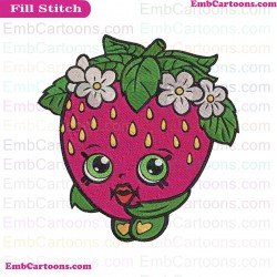 Strawberry Kiss Shopkins Embroidery Design