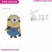 Stuart The Minion Despicable Me Embroidery Design