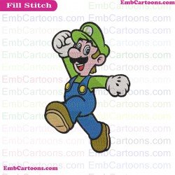 Super Mario Bros Luigi Winner Embroidery Design