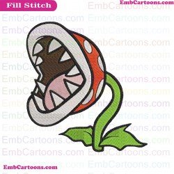Super Mario Bros Piranha Plant Embroidery Design