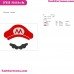 Super Mario Cap And Mustache Embroidery Design
