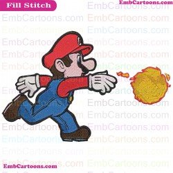 Super Mario Fire Embroidery Design